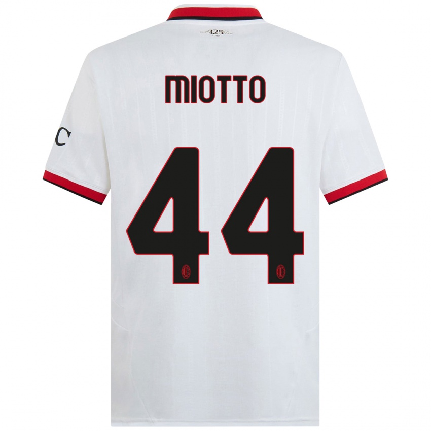 Herren Giorgia Miotto #44 Weiß Schwarz Rot Auswärtstrikot Trikot 2024/25 T-Shirt Österreich