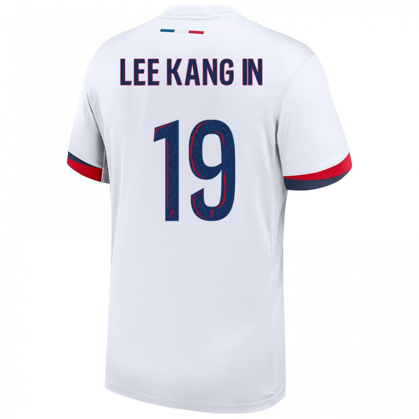 Herren Kang-In Lee #19 Weiß Blau Rot Auswärtstrikot Trikot 2024/25 T-Shirt Österreich