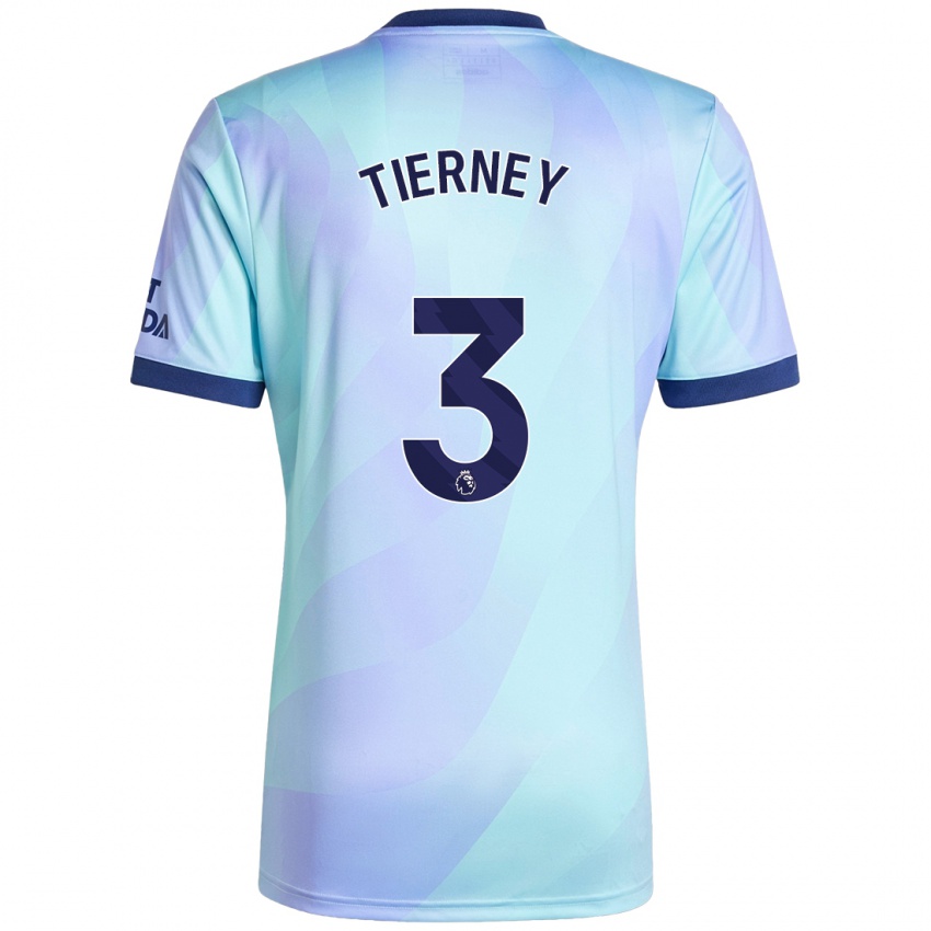 Herren Kieran Tierney #3 Aquamarin Ausweichtrikot Trikot 2024/25 T-Shirt Österreich