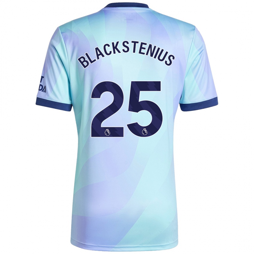 Herren Stina Blackstenius #25 Aquamarin Ausweichtrikot Trikot 2024/25 T-Shirt Österreich