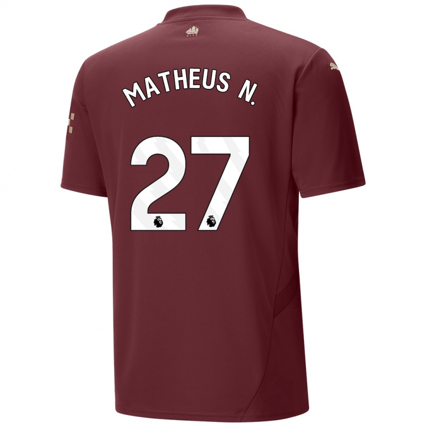 Herren Matheus Nunes #27 Kastanienbraun Ausweichtrikot Trikot 2024/25 T-Shirt Österreich