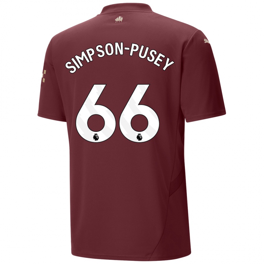 Herren Jahmai Simpson-Pusey #66 Kastanienbraun Ausweichtrikot Trikot 2024/25 T-Shirt Österreich