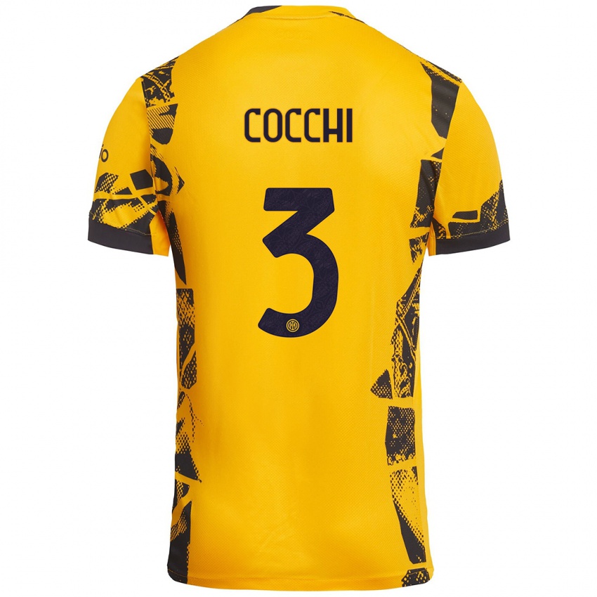 Herren Matteo Cocchi #3 Gold Schwarz Ausweichtrikot Trikot 2024/25 T-Shirt Österreich