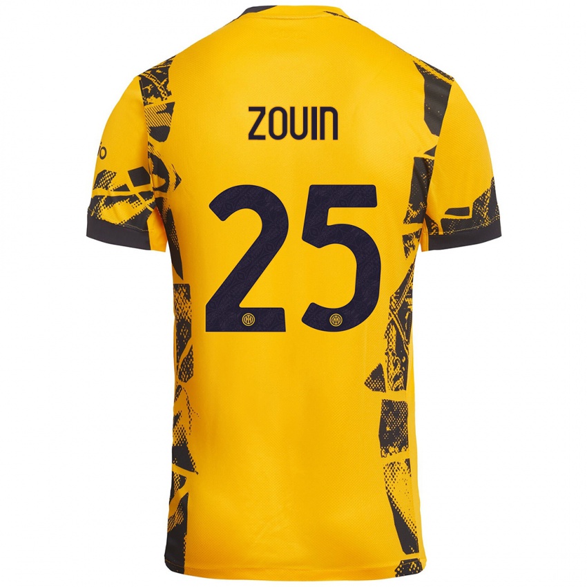 Herren Aymen Zouin #25 Gold Schwarz Ausweichtrikot Trikot 2024/25 T-Shirt Österreich