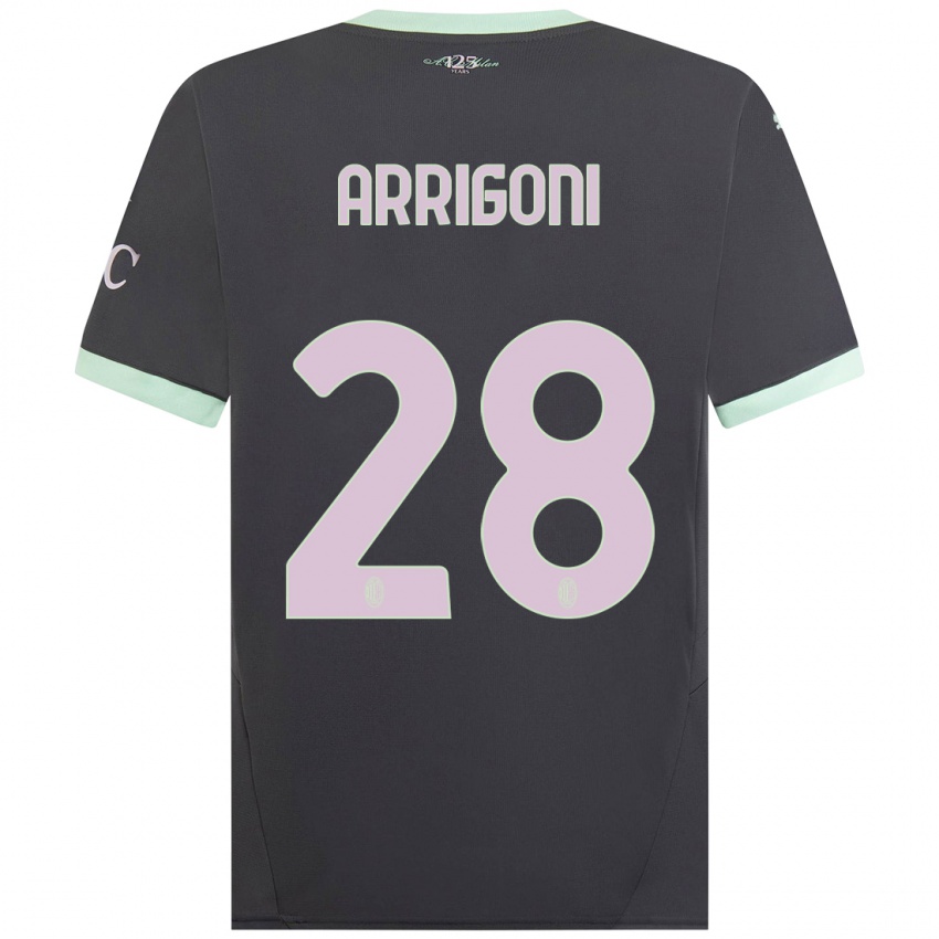 Herren Giorgia Arrigoni #28 Grau Ausweichtrikot Trikot 2024/25 T-Shirt Österreich