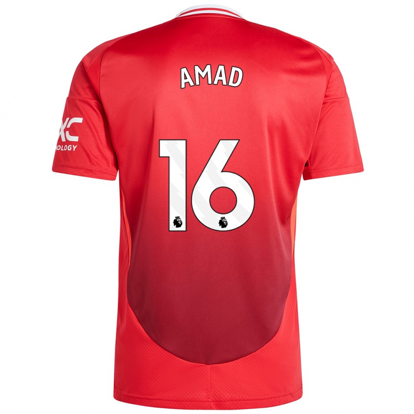 Damen Amad Diallo #16 Hellrot Heimtrikot Trikot 2024/25 T-Shirt Österreich