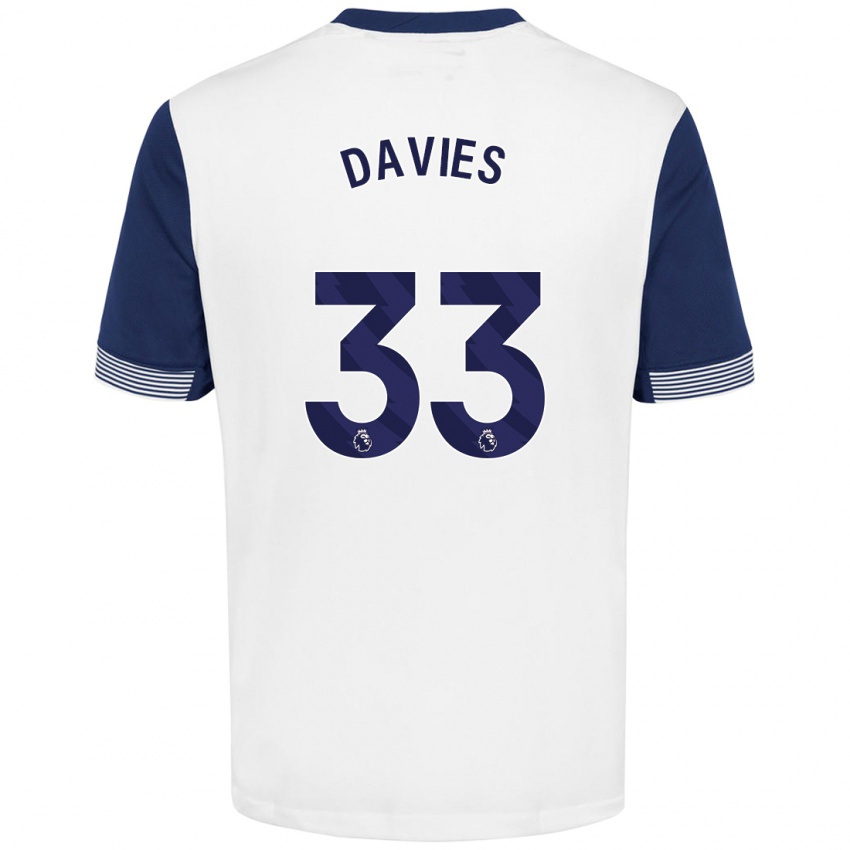 Damen Ben Davies #33 Weiß Blau Heimtrikot Trikot 2024/25 T-Shirt Österreich