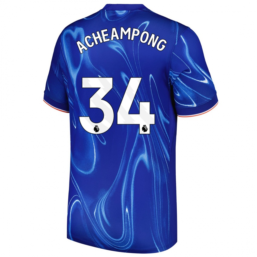 Damen Josh Acheampong #34 Blau Weiß Heimtrikot Trikot 2024/25 T-Shirt Österreich