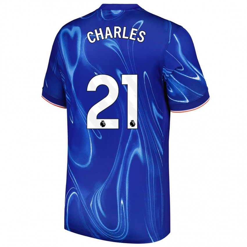 Damen Niamh Charles #21 Blau Weiß Heimtrikot Trikot 2024/25 T-Shirt Österreich