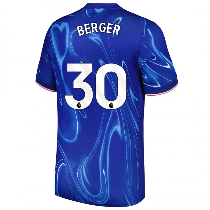 Damen Ann-Katrin Berger #30 Blau Weiß Heimtrikot Trikot 2024/25 T-Shirt Österreich