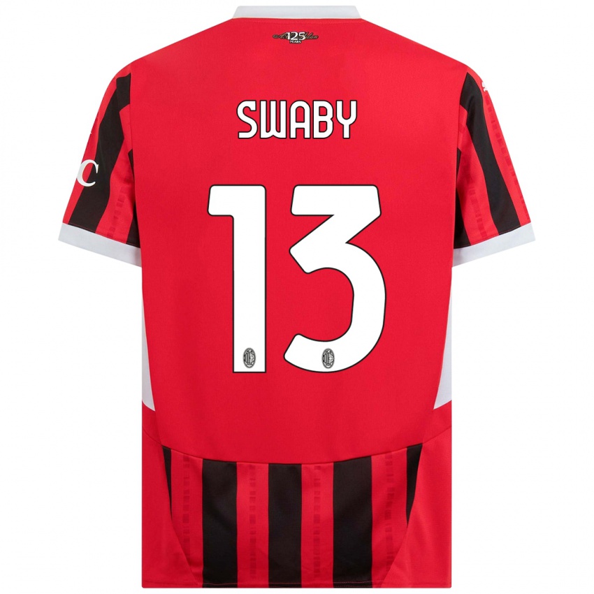 Damen Allyson Swaby #13 Rot Schwarz Heimtrikot Trikot 2024/25 T-Shirt Österreich