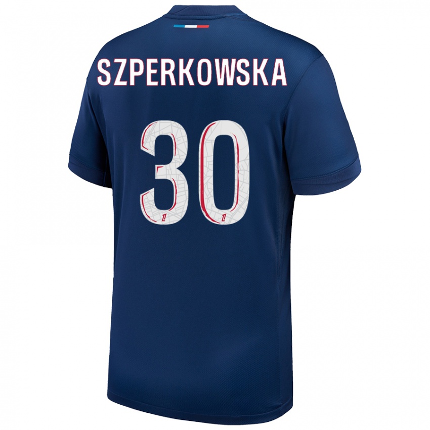 Damen Oliwia Szperkowska #30 Marineblau Weiß Heimtrikot Trikot 2024/25 T-Shirt Österreich