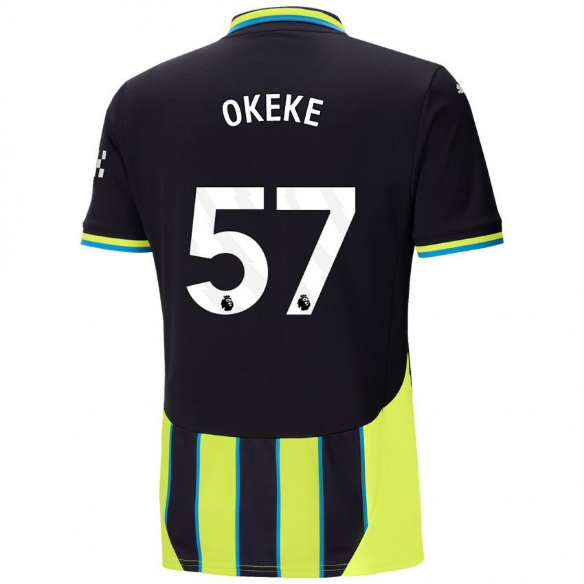 Damen Michael Okeke #57 Blaugelb Auswärtstrikot Trikot 2024/25 T-Shirt Österreich