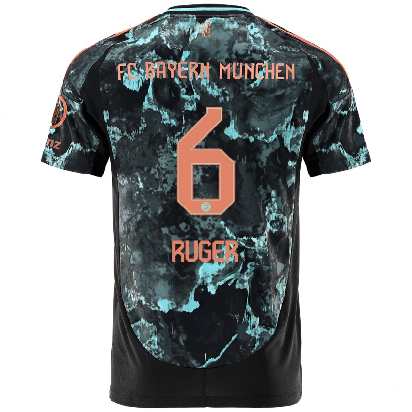 Damen Kurt Ruger #6 Schwarz Auswärtstrikot Trikot 2024/25 T-Shirt Österreich