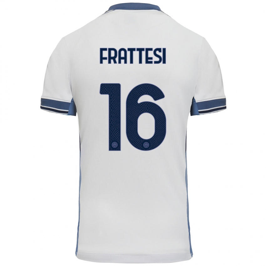 Damen Davide Frattesi #16 Weißgrau Auswärtstrikot Trikot 2024/25 T-Shirt Österreich