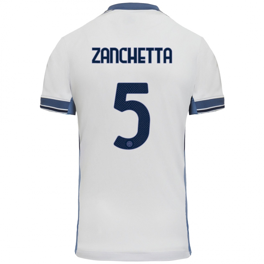 Damen Mattia Zanchetta #5 Weißgrau Auswärtstrikot Trikot 2024/25 T-Shirt Österreich