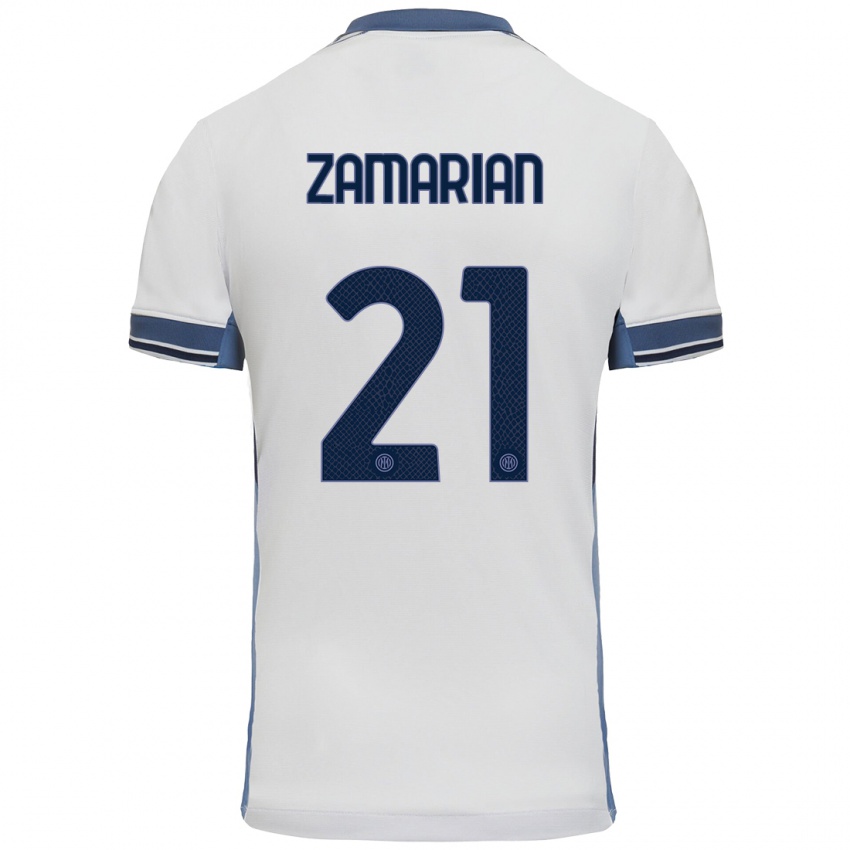 Damen Matteo Zamarian #21 Weißgrau Auswärtstrikot Trikot 2024/25 T-Shirt Österreich