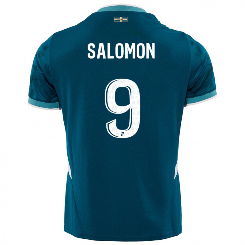 Damen Maeva Salomon #9 Türkisblau Auswärtstrikot Trikot 2024/25 T-Shirt Österreich