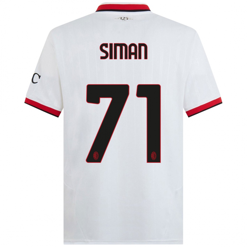 Damen Alexandru Șiman #71 Weiß Schwarz Rot Auswärtstrikot Trikot 2024/25 T-Shirt Österreich