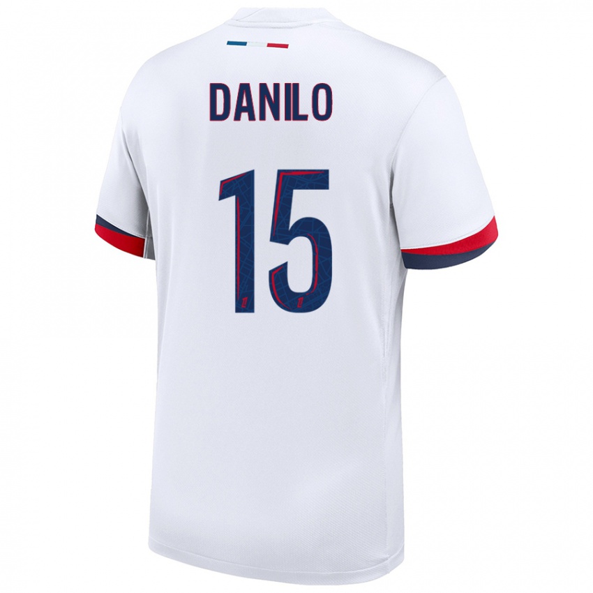 Damen Danilo Pereira #15 Weiß Blau Rot Auswärtstrikot Trikot 2024/25 T-Shirt Österreich