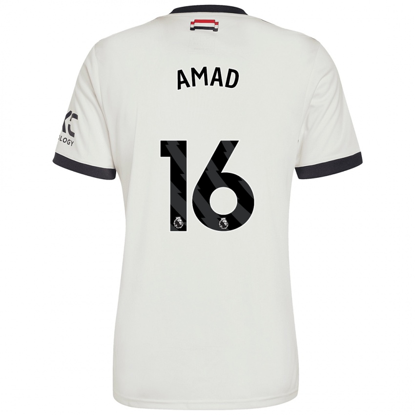 Damen Amad Diallo #16 Cremeweiß Ausweichtrikot Trikot 2024/25 T-Shirt Österreich