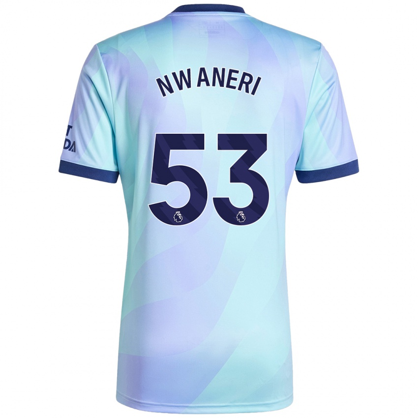 Damen Ethan Nwaneri #53 Aquamarin Ausweichtrikot Trikot 2024/25 T-Shirt Österreich