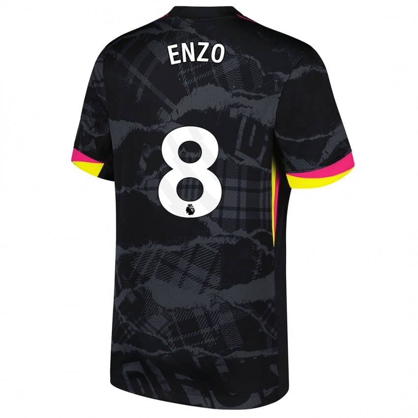 Damen Enzo Fernández #8 Schwarz Rosa Ausweichtrikot Trikot 2024/25 T-Shirt Österreich