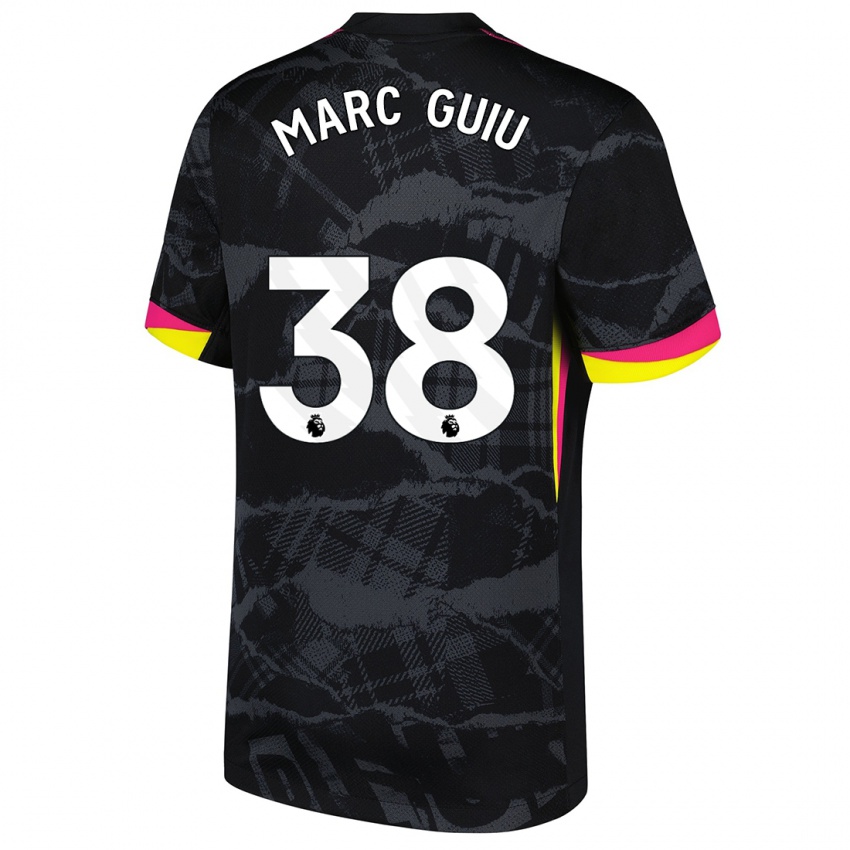 Damen Marc Guiu #38 Schwarz Rosa Ausweichtrikot Trikot 2024/25 T-Shirt Österreich