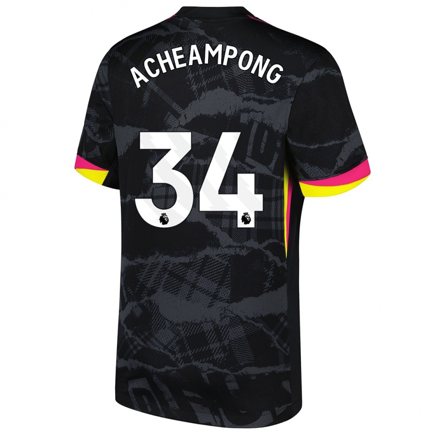 Damen Josh Acheampong #34 Schwarz Rosa Ausweichtrikot Trikot 2024/25 T-Shirt Österreich