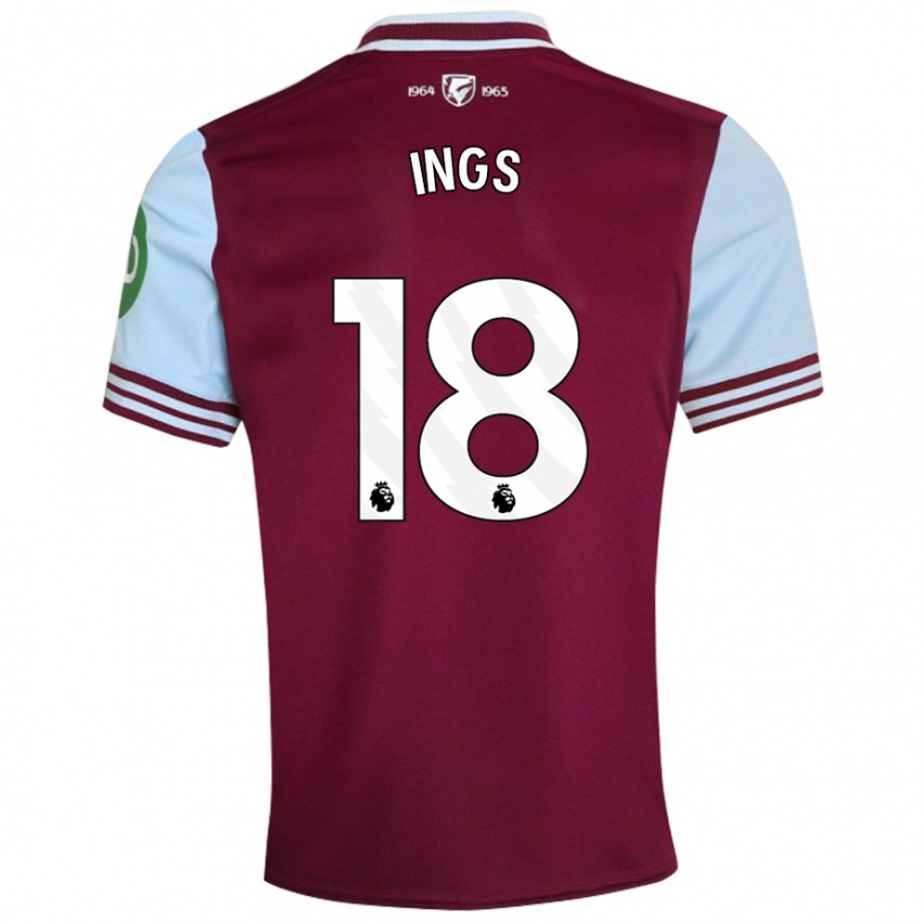 Kinder Danny Ings #18 Dunkelrot Heimtrikot Trikot 2024/25 T-Shirt Österreich