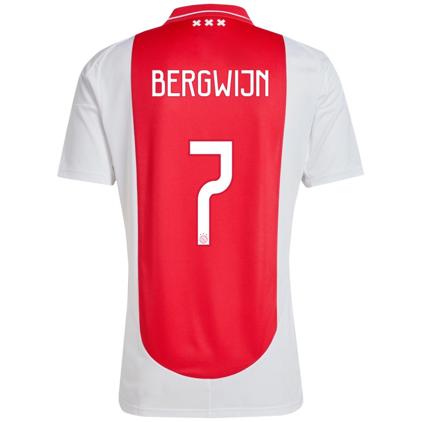 Kinder Steven Bergwijn #7 Rot Weiß Heimtrikot Trikot 2024/25 T-Shirt Österreich