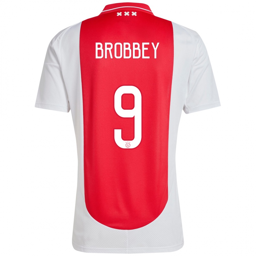 Kinder Brian Brobbey #9 Rot Weiß Heimtrikot Trikot 2024/25 T-Shirt Österreich