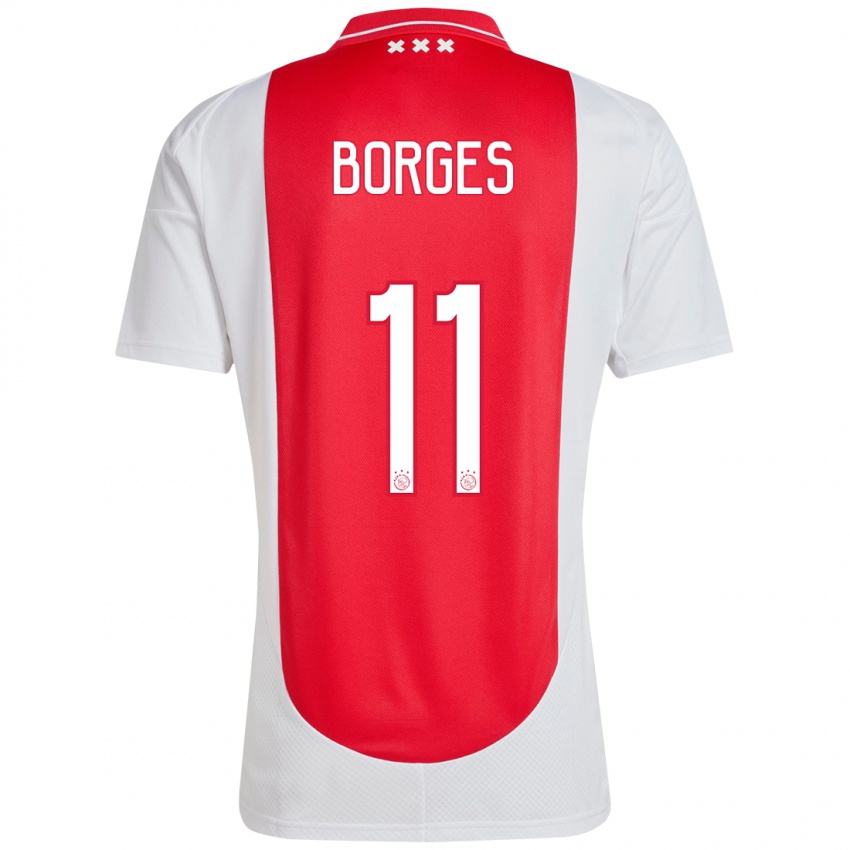 Kinder Carlos Borges #11 Rot Weiß Heimtrikot Trikot 2024/25 T-Shirt Österreich