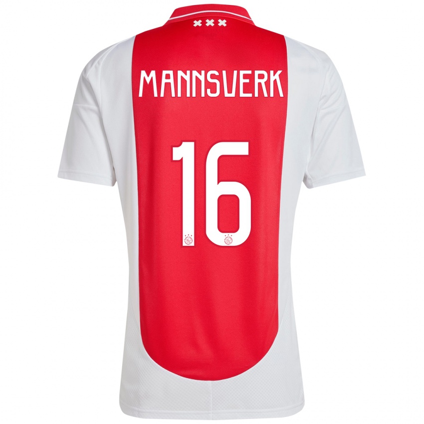 Kinder Sivert Mannsverk #16 Rot Weiß Heimtrikot Trikot 2024/25 T-Shirt Österreich