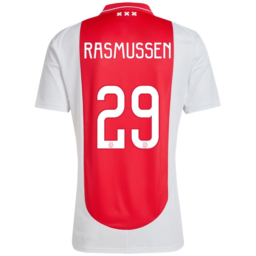 Kinder Christian Rasmussen #29 Rot Weiß Heimtrikot Trikot 2024/25 T-Shirt Österreich