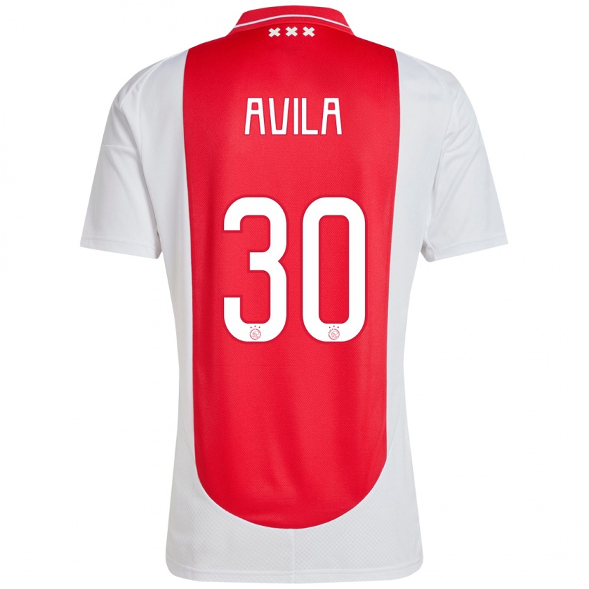 Kinder Gastón Ávila #30 Rot Weiß Heimtrikot Trikot 2024/25 T-Shirt Österreich