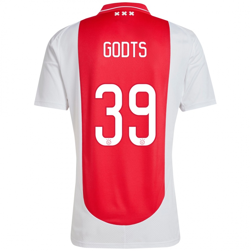 Kinder Mika Godts #39 Rot Weiß Heimtrikot Trikot 2024/25 T-Shirt Österreich