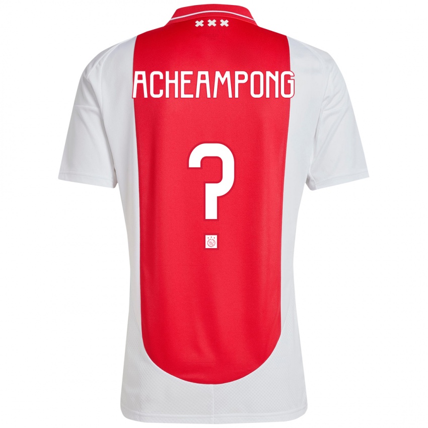 Kinder Levi Acheampong #0 Rot Weiß Heimtrikot Trikot 2024/25 T-Shirt Österreich