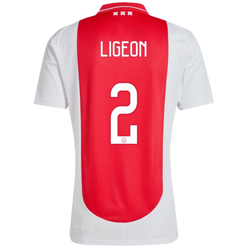 Kinder Ruben Ligeon #2 Rot Weiß Heimtrikot Trikot 2024/25 T-Shirt Österreich