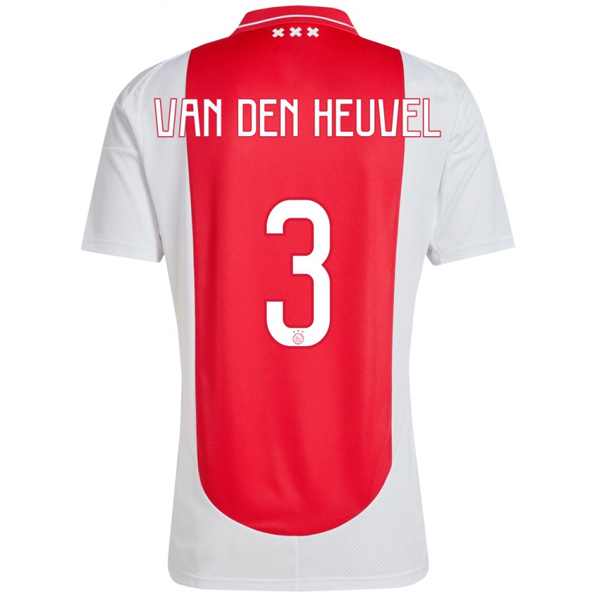 Kinder Nino Van Den Heuvel #3 Rot Weiß Heimtrikot Trikot 2024/25 T-Shirt Österreich