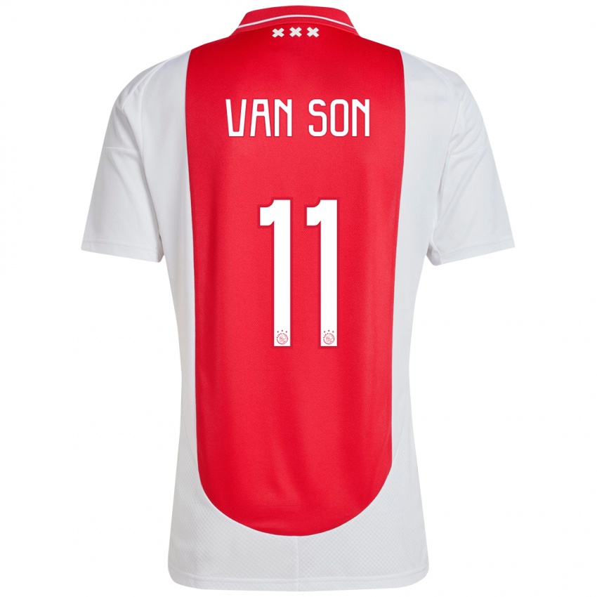 Kinder Daniël Van Son #11 Rot Weiß Heimtrikot Trikot 2024/25 T-Shirt Österreich