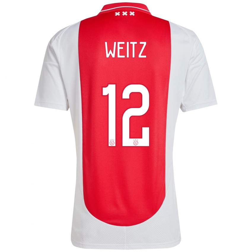 Kinder Axel Weitz #12 Rot Weiß Heimtrikot Trikot 2024/25 T-Shirt Österreich