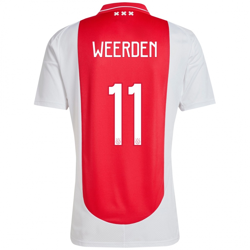 Kinder Ashleigh Weerden #11 Rot Weiß Heimtrikot Trikot 2024/25 T-Shirt Österreich