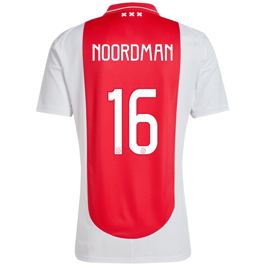 Kinder Danique Noordman #16 Rot Weiß Heimtrikot Trikot 2024/25 T-Shirt Österreich