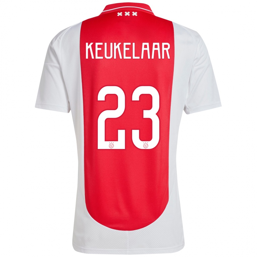 Kinder Lotte Keukelaar #23 Rot Weiß Heimtrikot Trikot 2024/25 T-Shirt Österreich