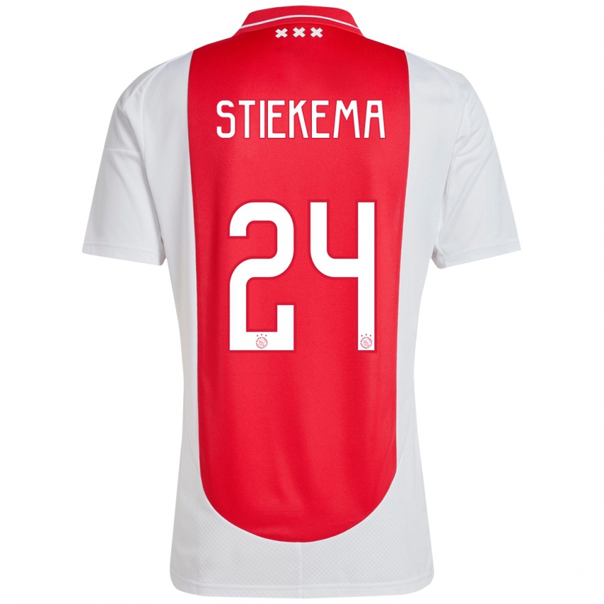 Kinder Iris Stiekema #24 Rot Weiß Heimtrikot Trikot 2024/25 T-Shirt Österreich