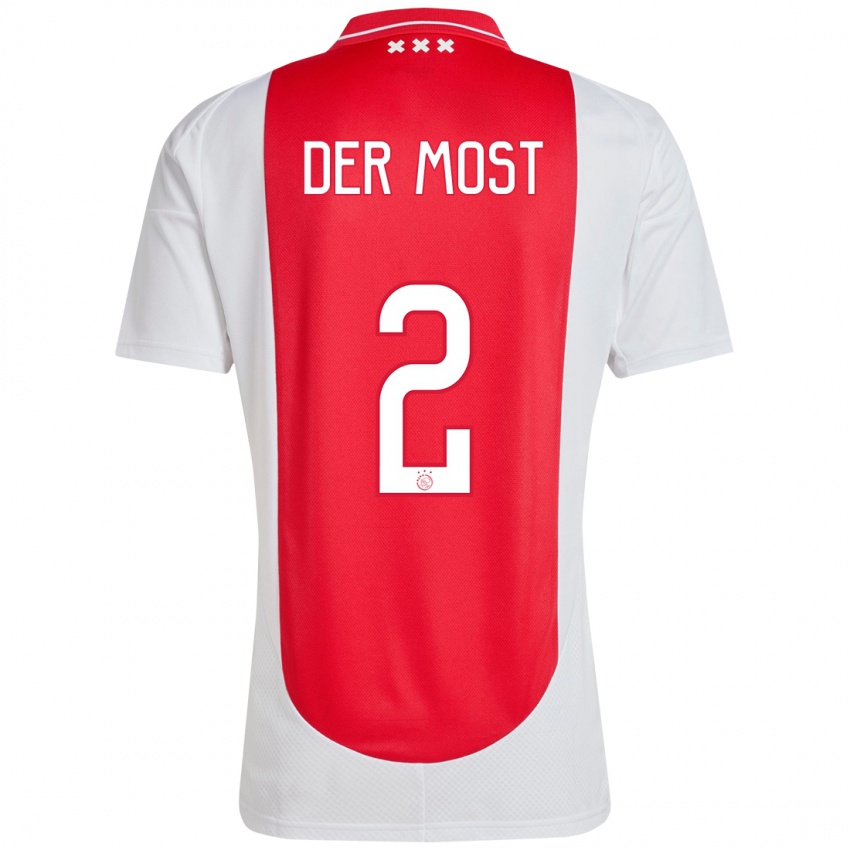 Kinder Liza Van Der Most #2 Rot Weiß Heimtrikot Trikot 2024/25 T-Shirt Österreich