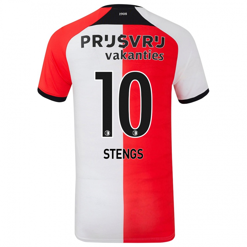 Kinder Calvin Stengs #10 Rot Weiß Heimtrikot Trikot 2024/25 T-Shirt Österreich