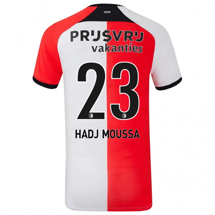 Kinder Anis Hadj Moussa #23 Rot Weiß Heimtrikot Trikot 2024/25 T-Shirt Österreich