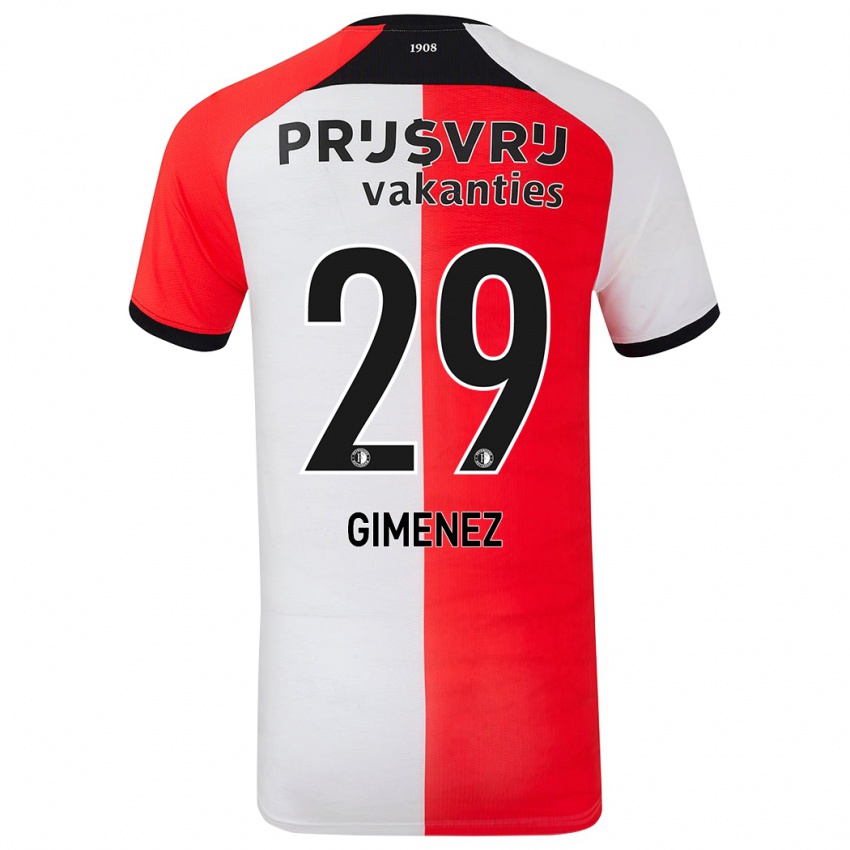 Kinder Santiago Gimenez #29 Rot Weiß Heimtrikot Trikot 2024/25 T-Shirt Österreich